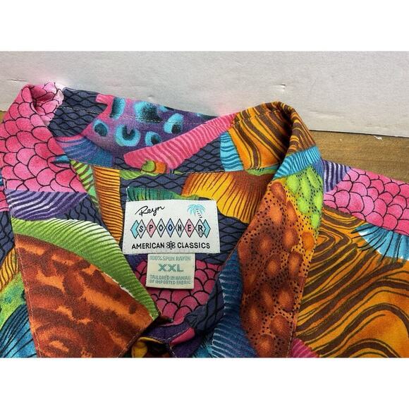 Reyn Spooner Shirt Mens 2XL Fish Vibrant Hawaiian Rayon Short Sleeve - Picture 5 of 13